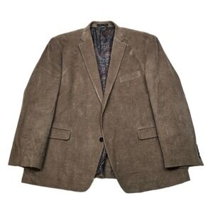 Ralph‎ Lauren Corduroy Blazer Mens 50R 50 Brown Paisley Lined Sport Coat Jacket